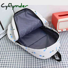 Cyflymder 3Pcs/Set Laptop Backpack With Lunch Box Pencil Case College Student Rucksack Simple