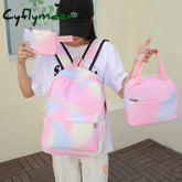 Cyflymder 3Pcs/Set Student Schoolbags Fashion Tie Dye Printing Women Backpack Laptop Bookbags