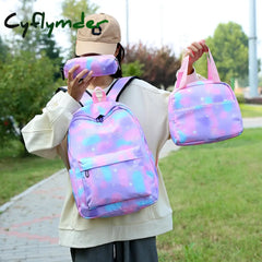 Cyflymder 3Pcs/Set Women Backpack Casual Nylon Large Capacity Students School Bags Teenage Girls