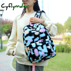 Cyflymder 3Pcs/Set Women Backpack Casual Nylon Large Capacity Students School Bags Teenage Girls