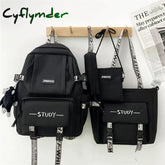 Cyflymder 4 In 1 School Backpack Set Harajuku Bag For Teenager Girls Boys Travel Backbag Student
