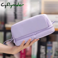 Cyflymder 4 Partitions Large Pencil Case Pen Bag School Student Cases Cosmetic Stationery Organizer