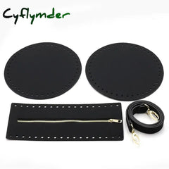 Cyflymder 4Pcs/Set Diy Handmade Handbag Bag Strap Hardware Package Accessories Round Pu Leather