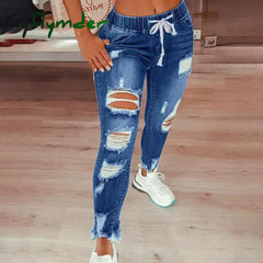 Cyflymder 4Xl Women Jeans Ripped Vintage Woman’s Distressed Streetwear Hip Hop High Waist Pants