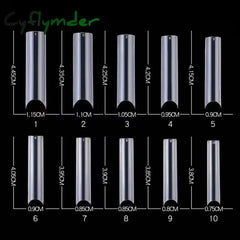 Cyflymder 500Pcs/Bag Xxl C Curve Straight Nail Art Extra Long Square Clear/Natural Fake Nails Half