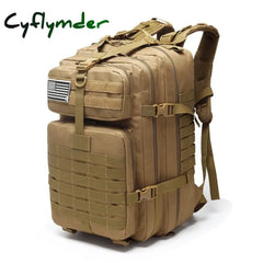 Cyflymder 50L Capacity Men Army Military Tactical Large Backpack Waterproof Outdoor Sport Hiking