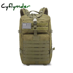 Cyflymder 50L Capacity Men Army Military Tactical Large Backpack Waterproof Outdoor Sport Hiking