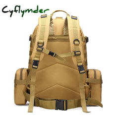 Cyflymder 50L Tactical Backpack Men’s Military 4 In 1Molle Sport Bag Outdoor Hiking Climbing Army