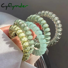Cyflymder 5PCS Bright Shining Telephone Line Wire Elastic Hair Bands Tie Gum Headwear Ponytail Holder Rubber Bands