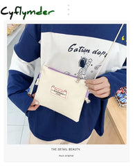 Cyflymder 5Pcs/Set Canvas School Backpacks Women Lovely Bags For Teenage Girls Bookbags Students