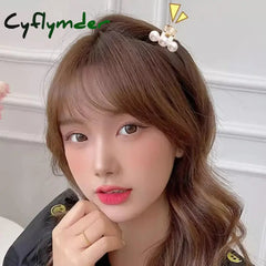 Cyflymder 6/8/10PCS/Set Small Rhinestone Pearls Geometric Metal Hair Claws For Women Girls Sweet Mini Hair Clips