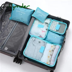 Cyflymder 6 Pcs Waterproof Travel Bags Clothes Luggage Organizer Cosmetics And Toiletries Storage