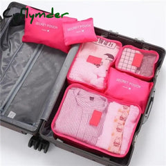 Cyflymder 6 Pcs Waterproof Travel Bags Clothes Luggage Organizer Cosmetics And Toiletries Storage