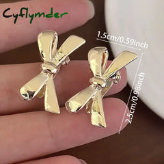 Cyflymder 6 Pieces of Women’s New Golden Bow Mini Hairpins Sweet and Cool Girl Bangs Hairpins and Hair Accessories