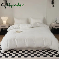 Cyflymder 60s Long Staple Cotton Duvet Cover Solid Color Quilt Cover Queen Size Comforter Cover 160x210 200x200 Bedding