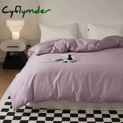 Cyflymder 60s Long Staple Cotton Duvet Cover Solid Color Quilt Cover Queen Size Comforter Cover 160x210 200x200 Bedding