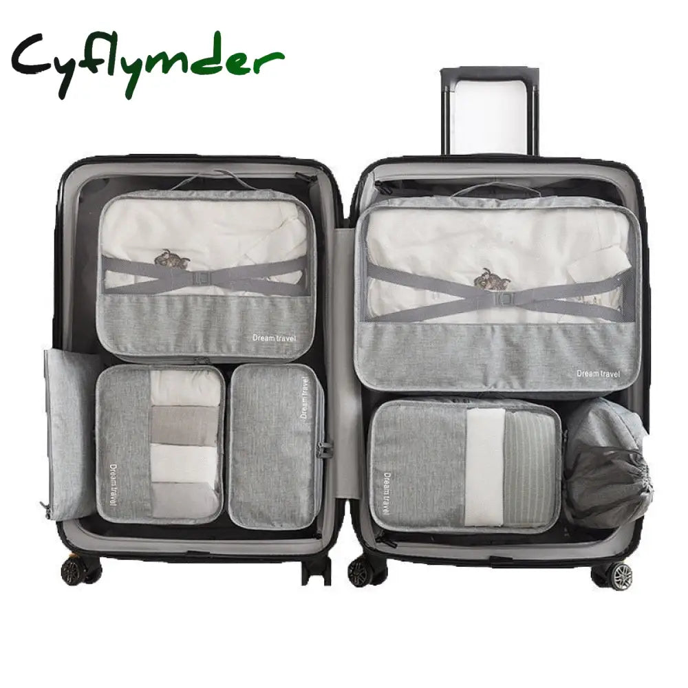 Cyflymder 7Pcs/Set High Quality New Oxford Cloth Ms Travel Mesh Bag In Luggage Organizer Packing