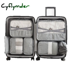 Cyflymder 7Pcs/Set High Quality New Oxford Cloth Ms Travel Mesh Bag In Luggage Organizer Packing