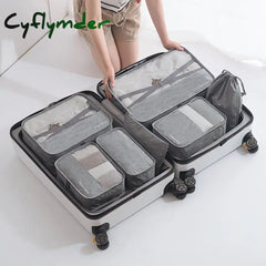 Cyflymder 7Pcs/Set High Quality New Oxford Cloth Ms Travel Mesh Bag In Luggage Organizer Packing