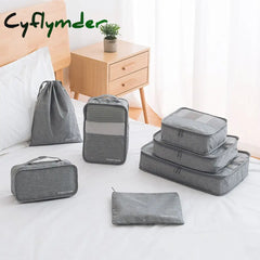 Cyflymder 7Pcs/Set High Quality New Oxford Cloth Ms Travel Mesh Bag In Luggage Organizer Packing