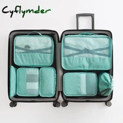 Cyflymder 7Pcs/Set High Quality New Oxford Cloth Ms Travel Mesh Bag In Luggage Organizer Packing