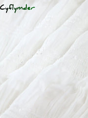 Cyflymder - Aegean Ruffle Zippered Midi Dress Dresses