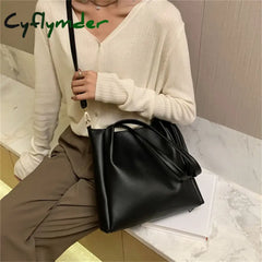 Cyflymder All-Match Women Shoulder Bag Solid Fashion Handbag Crossbody Bag Women’s Minimalist PU Leather Bag For Work