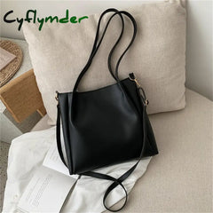 Cyflymder All-Match Women Shoulder Bag Solid Fashion Handbag Crossbody Bag Women’s Minimalist PU Leather Bag For Work