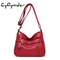 Cyflymder Annmouler Fashion Women Bag Pu Soft Leather Shoulder Multi-Layer Crossbody Quality Small
