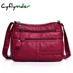 Cyflymder Annmouler Fashion Women Bag Pu Soft Leather Shoulder Multi-Layer Crossbody Quality Small