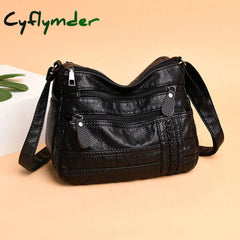 Cyflymder Annmouler Fashion Women Bag Pu Soft Leather Shoulder Multi-Layer Crossbody Quality Small