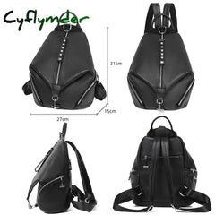 Cyflymder Anti-Theft Women Backpacks 100% Genuine Leather Travel Large Capacity Schoolbag For Girls