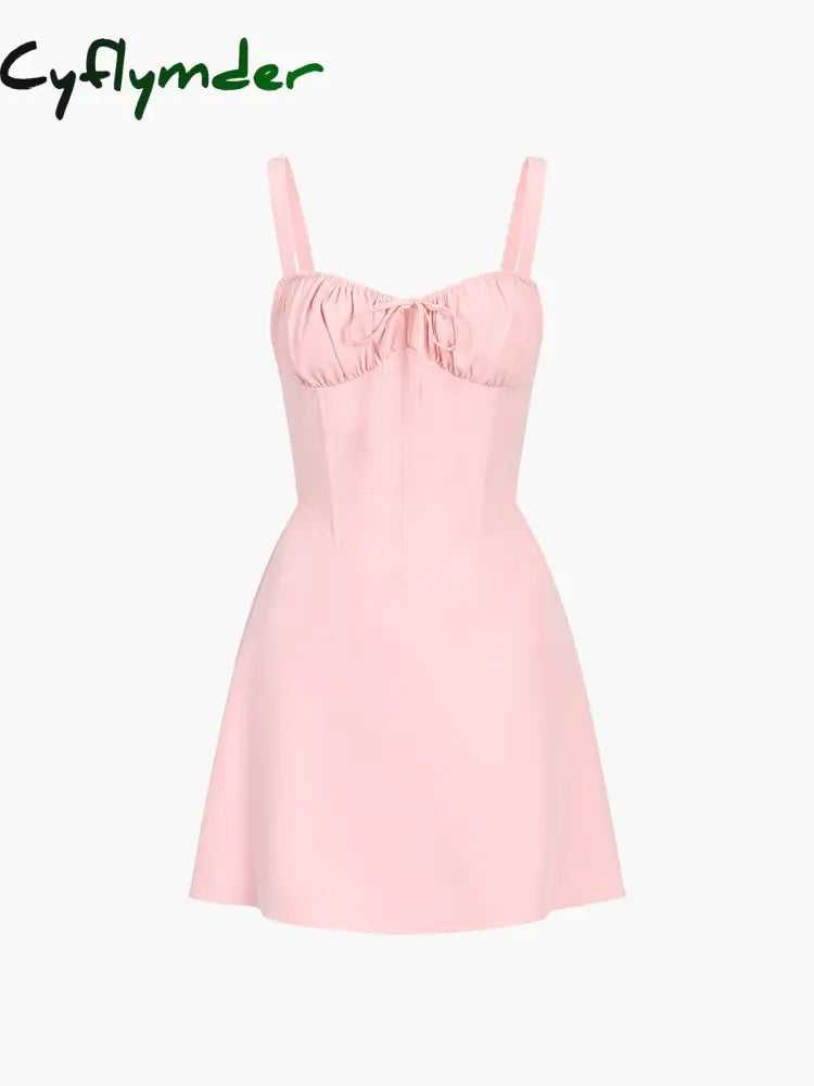 Cyflymder - Aphrodite Corset Tie Back Short Dress Pink / S Dresses