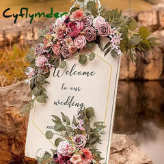 Cyflymder Artificial Flower Wedding Arch Door Frieze Decoration Bohemian Large Flower Pendant Wedding Ceremony