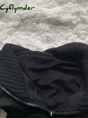 Cyflymder aspen outfits winter Streetwear Hoodies Women Clothes Punk Zip Up Hoodie Oversized Top Winter Vintage 90s