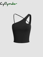 Cyflymder - Asymmetrical Halter Tank Top Tops & Camis