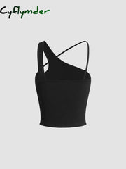 Cyflymder - Asymmetrical Halter Tank Top Tops & Camis