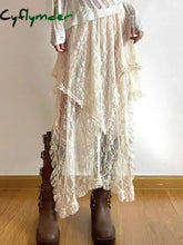 Asymmetrical Lace Skirts Women Summer Clothing Soft All-match Chic Streetwear Y2k Trendy Korean Style Loose Ladies Party Faldas