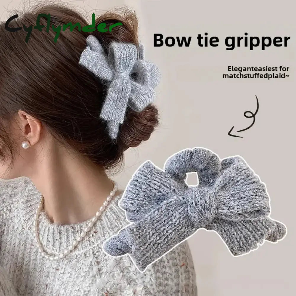 Cyflymder Autumn and Winter Plush Bow Grab Clip Wool Claw Clip Accesorios Para El Cabello Крабик Для Волос Hair