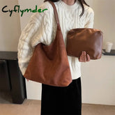 Cyflymder Autumn And Winter Vintage Women’s Bag Large Capacity Suede Shoulder Solid Color Simple