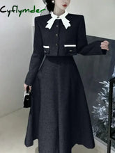 Cyflymder Autumn Vintage Elegant 2 Piece Dress Set Women Korean Fashion Casual Party Suits Female Chic Long Sleeve Tops