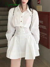 Cyflymder Autumn Vintage Solid Elegant Dress Women White New Sweet Casual Mini Dress Female Korean Fashion Y2k Chic One