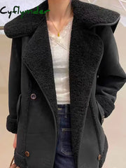 Cyflymder Autumn/Winter Fashion New Collection Women’s Warm Jacket Sleeveless Collar Lamb Fleece Fur Integrated Vest