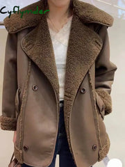 Cyflymder Autumn/Winter Fashion New Collection Women’s Warm Jacket Sleeveless Collar Lamb Fleece Fur Integrated Vest