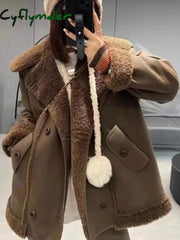 Cyflymder Autumn/Winter Fashion New Collection Women’s Warm Jacket Sleeveless Collar Lamb Fleece Fur Integrated Vest