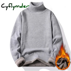 Cyflymder Autumn Winter Men’s Turtleneck Sweater Knitting Pullovers Rollneck Knitted Warm Men