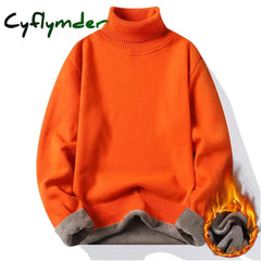 Cyflymder Autumn Winter Men’s Turtleneck Sweater Knitting Pullovers Rollneck Knitted Warm Men