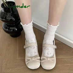 Cyflymder Autumn Women Mary Jane Shoes Fashion Butterfly-knot Ladies Comfort Round Toe Low Heel Footwear