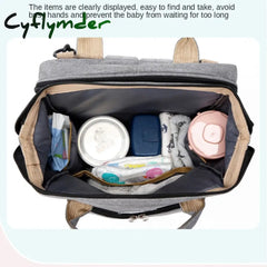Cyflymder Baby Diaper Bag Mummy Bags For With Bassinet Bed Travel Backpack Crib Waterproof Stroller