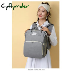 Cyflymder Baby Diaper Bag Mummy Bags For With Bassinet Bed Travel Backpack Crib Waterproof Stroller